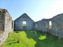 Internal view of ruined meeting house showing south gable