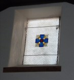 Window in west gable wall