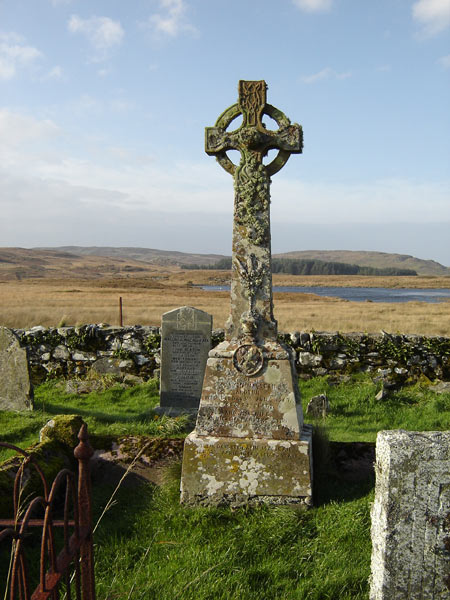 Grave marker in the form of a celtic cross